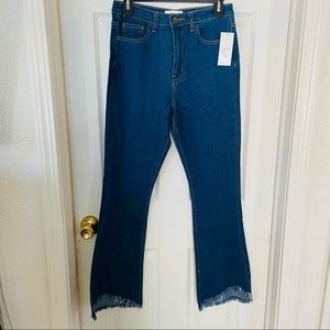 NWT SUGERHIGH high rise raw hem cotton stretch denim jeans Size 26